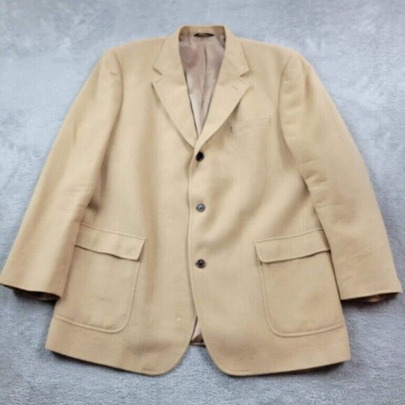 Brooks Brothers Blazer Jacket Mens 46 Brown‎ Camel Hair Sports Jacket - Picture 1 of 16